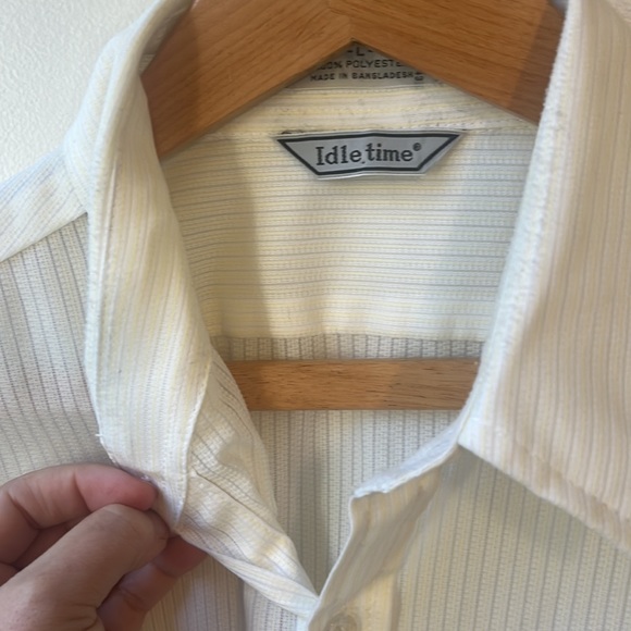Vintage 70s Idletime men’s button down shirt sleeve top size large - Picture 7 of 7